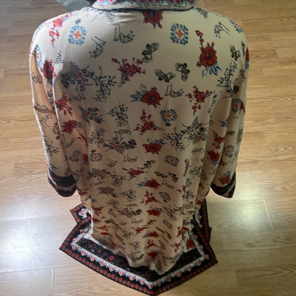 Max Studio Floral Boho Plus Crepe Duster Size 1X. A527 - Picture 5 of 5